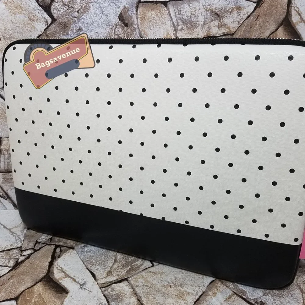 Minnie Mouse Universal Laptop Sleeve Polka Black Dot White Disney Kate Spade